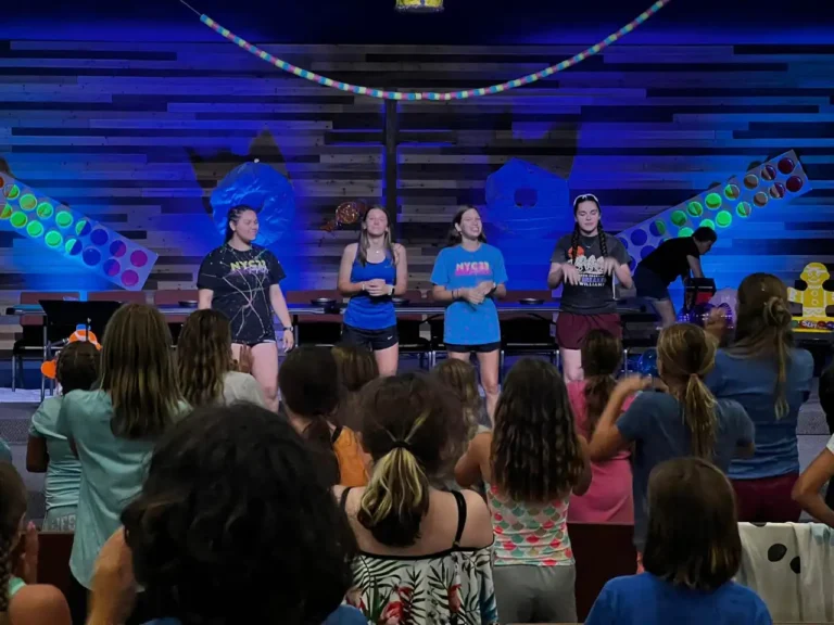 Auditorium setup for worship and teaching sessions