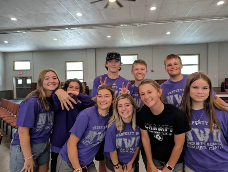 Teens gathered together during a youth retreat